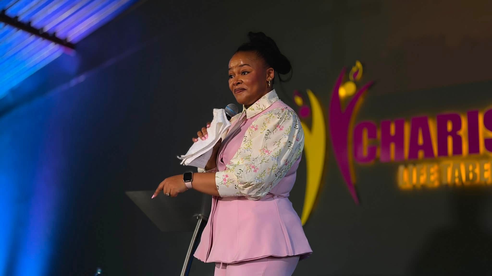 Yolanda Bam-Mguye teaching at a women’s gathering